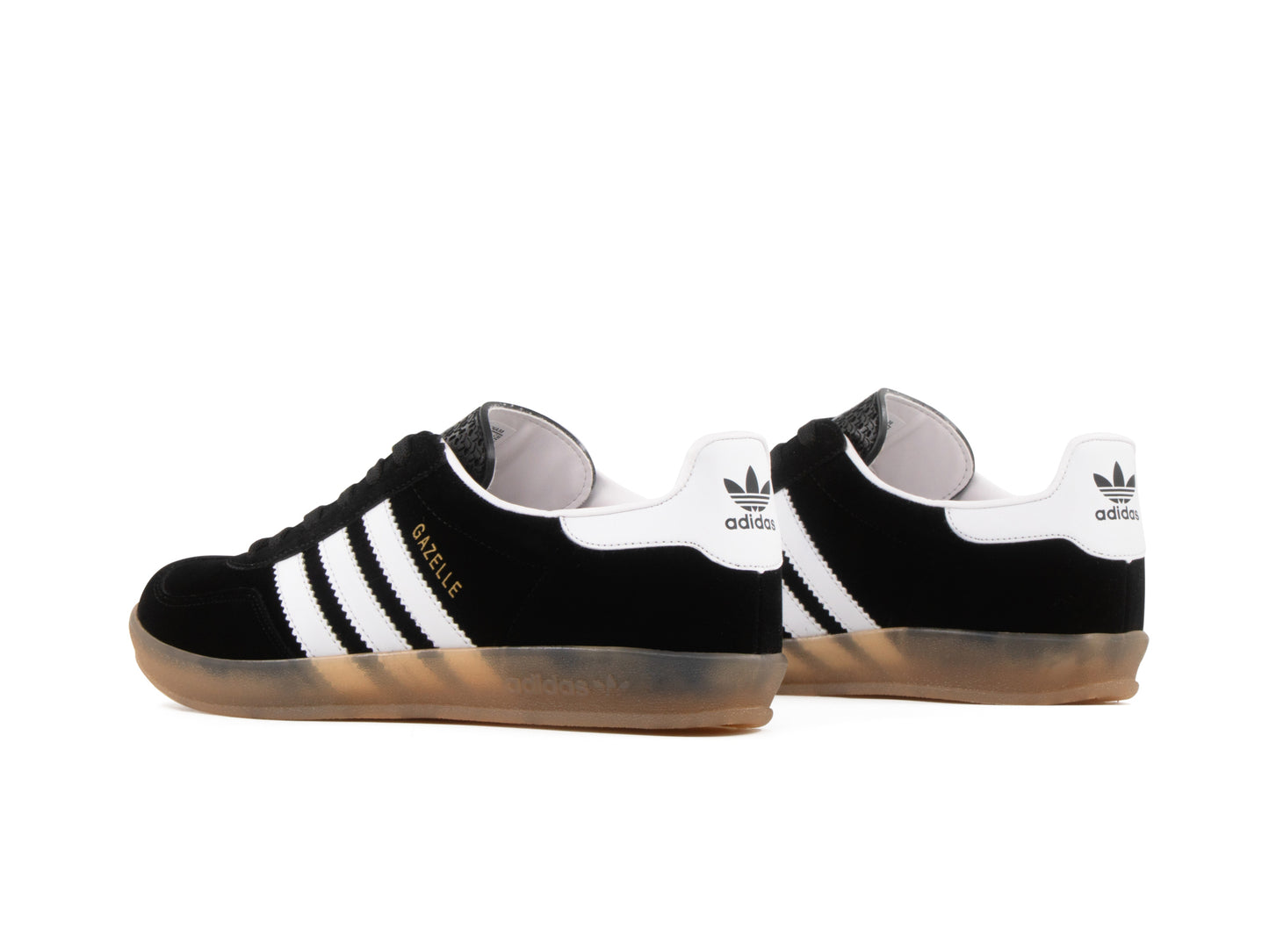 Tenis Gazelle Negro Blanco Gamuza Suela Ambar