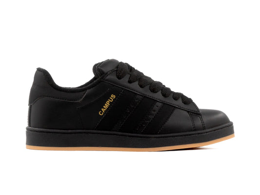 Tenis Campus Negro Total Suela Ambar