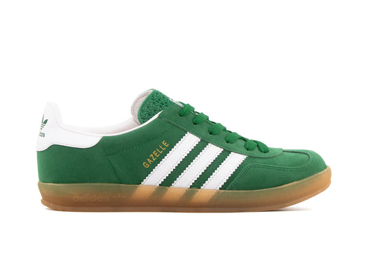 Tenis Gazelle Verde Blanco Suela Ambar
