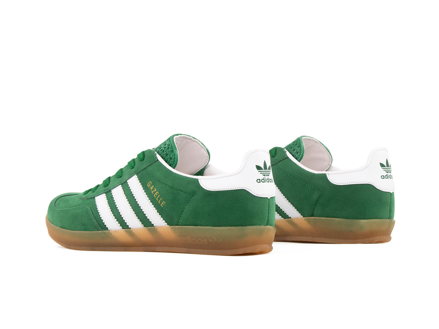 Tenis Gazelle Verde Blanco Suela Ambar