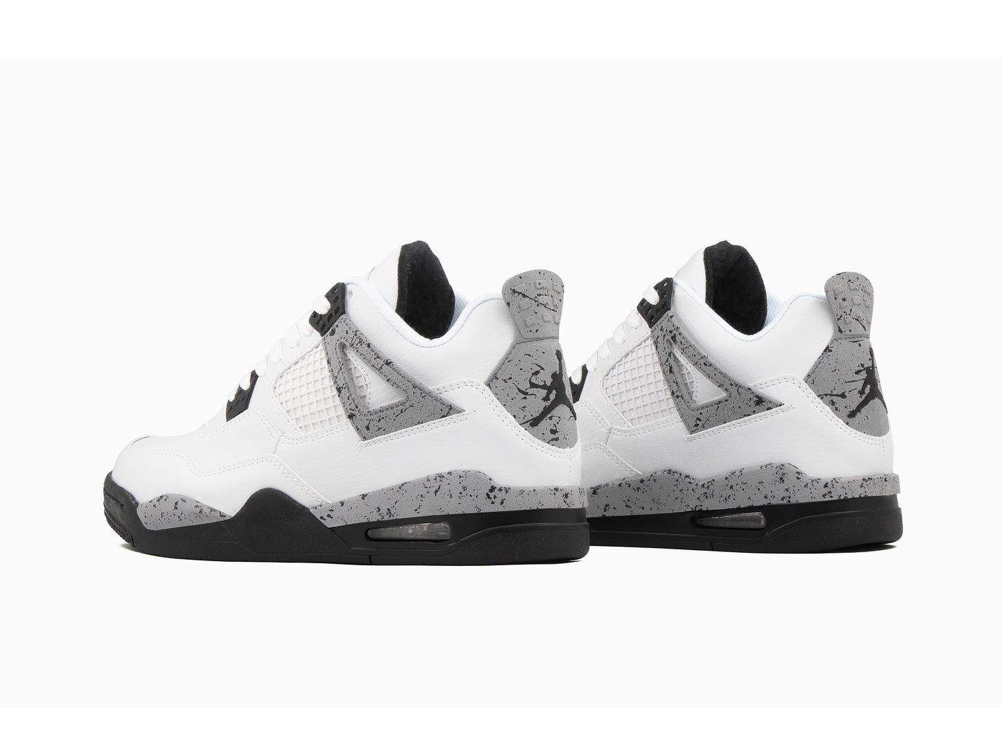 Tenis Retro 4 Blanco Negro Jaspeado