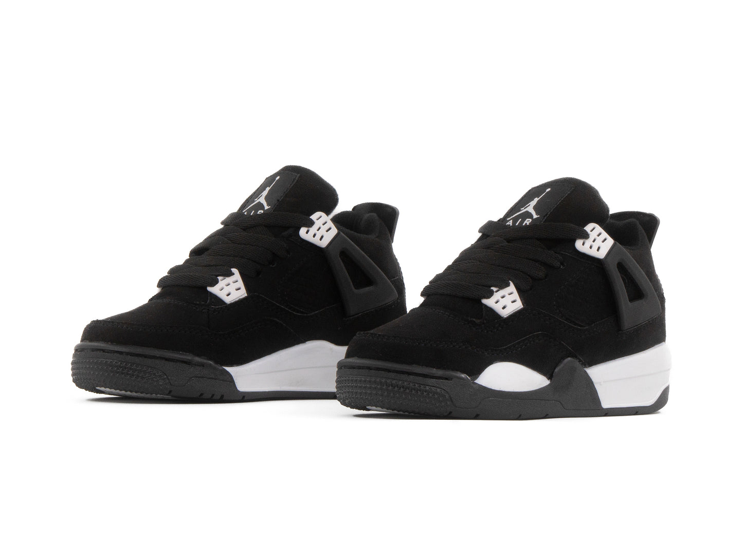 Tenis Retro 4 Negro Blanco Niño