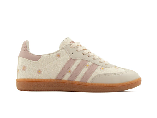 Tenis Samba Blanco Lila Flores