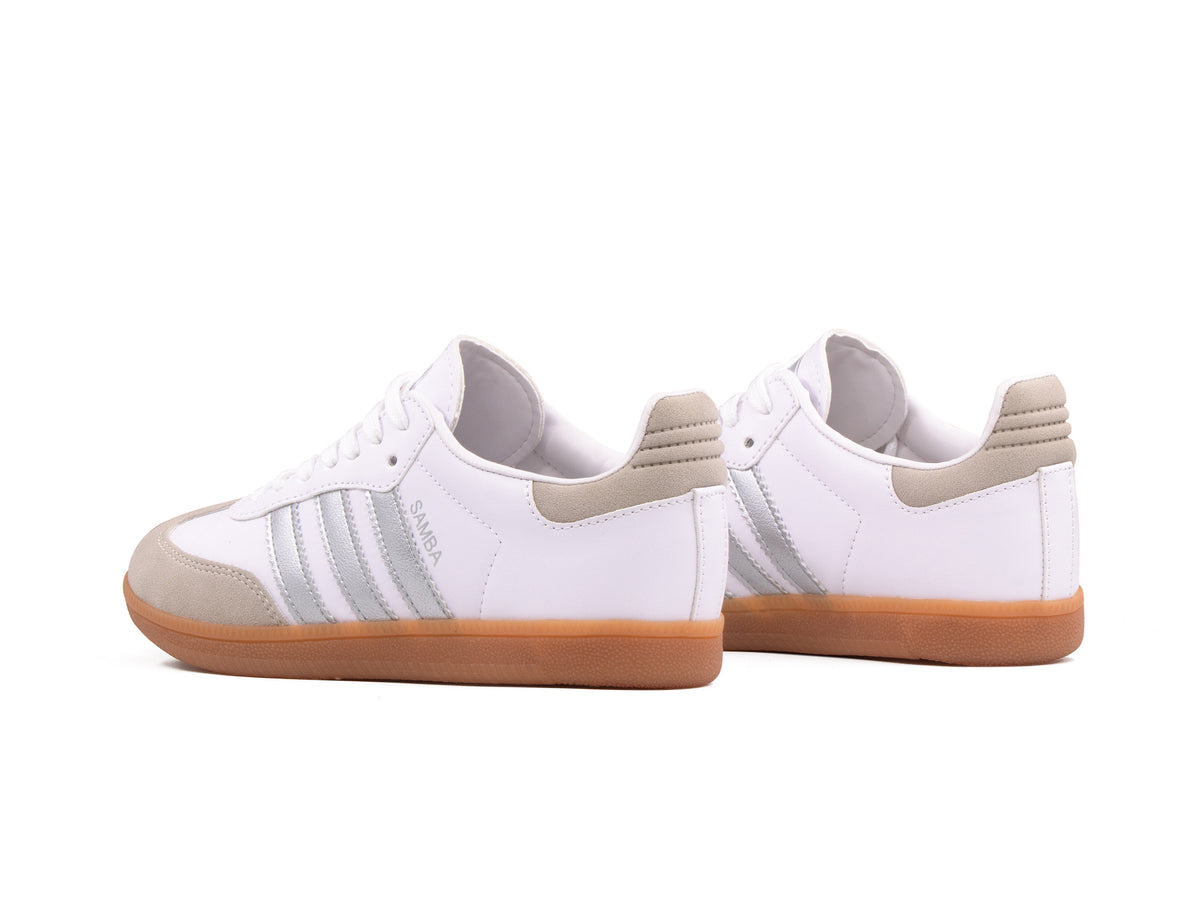 Tenis Samba Blanco Plata