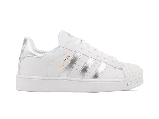 Tenis Superstar Blanco Plata